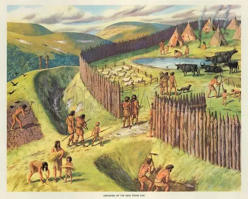 Stone age poster from stock images